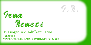 irma nemeti business card